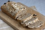 Muesli sourdough loaf sliced
