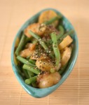 Miso potato salad with green beans and furikake