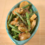 Miso potato salad with green beans and furikake