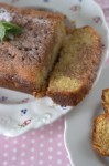White chocolate and rose cake sliced