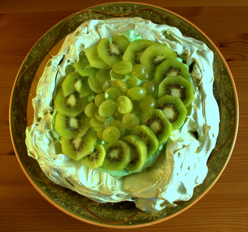Green Pavlova for St Chad