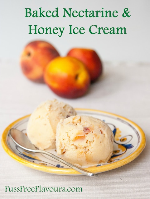 honey roasted nectarine ice cream – healthier than usual ice cream