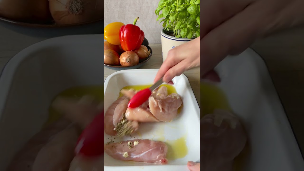 Baked Italian Chicken with Basil and Tomatoes #recipe #food #shorts