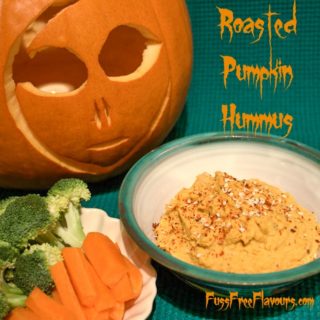 Roasted Pumpkin Hummus - perfect for Halloween