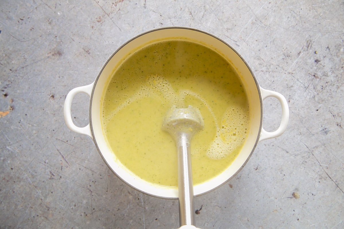 Blending the soup with a stick blender is the easiest way to a smooth soup.