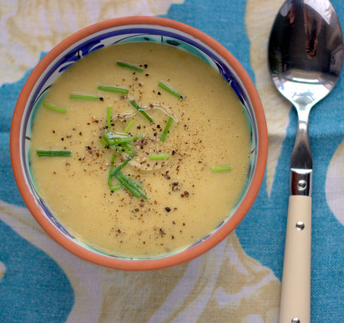 Super easy and frugal cheesy celery and lentil soup