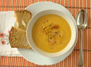 Thai coconut root vegetable and red lentil soup