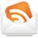 Email Button, a white envelopw with orange box coming out of it 