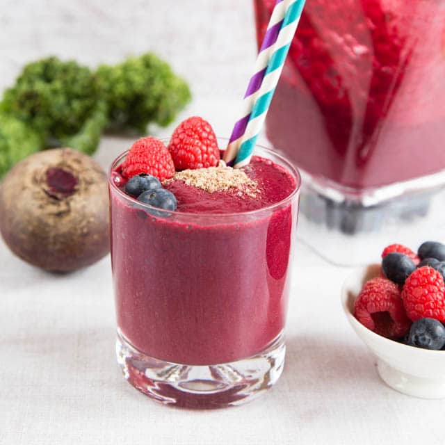 A delicious, anti-oxidant packed beetroot smoothie. The perfect way to start the day.
