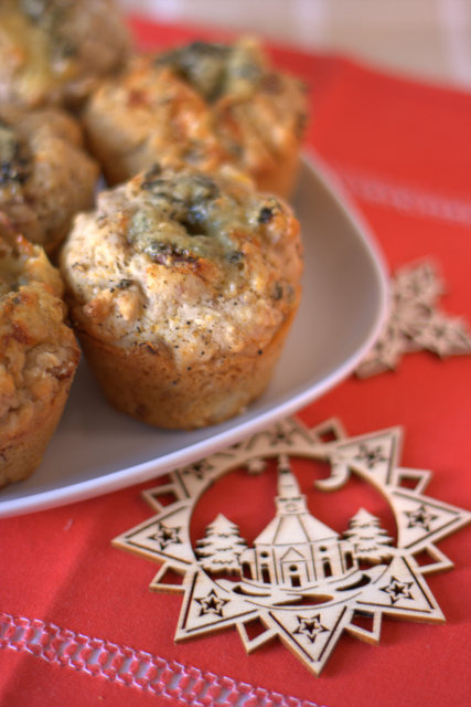 Turkey, stilton & cranberry Christmas brunch muffin