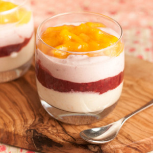 Quark and fruit compot layered puddings-2