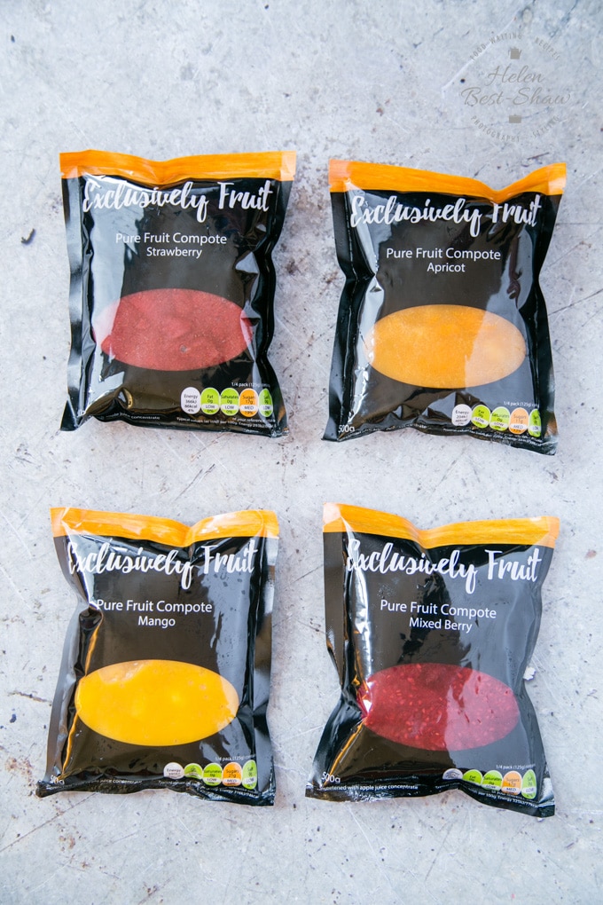 4 pouches of Exclusively Fruit puree