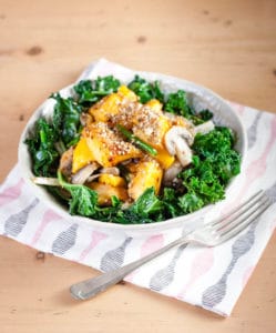 This vegan roast butternut squash salad topped with crunchy dukkah is full of colour, flavour and texture . Ideal as a meal, or a side dish.