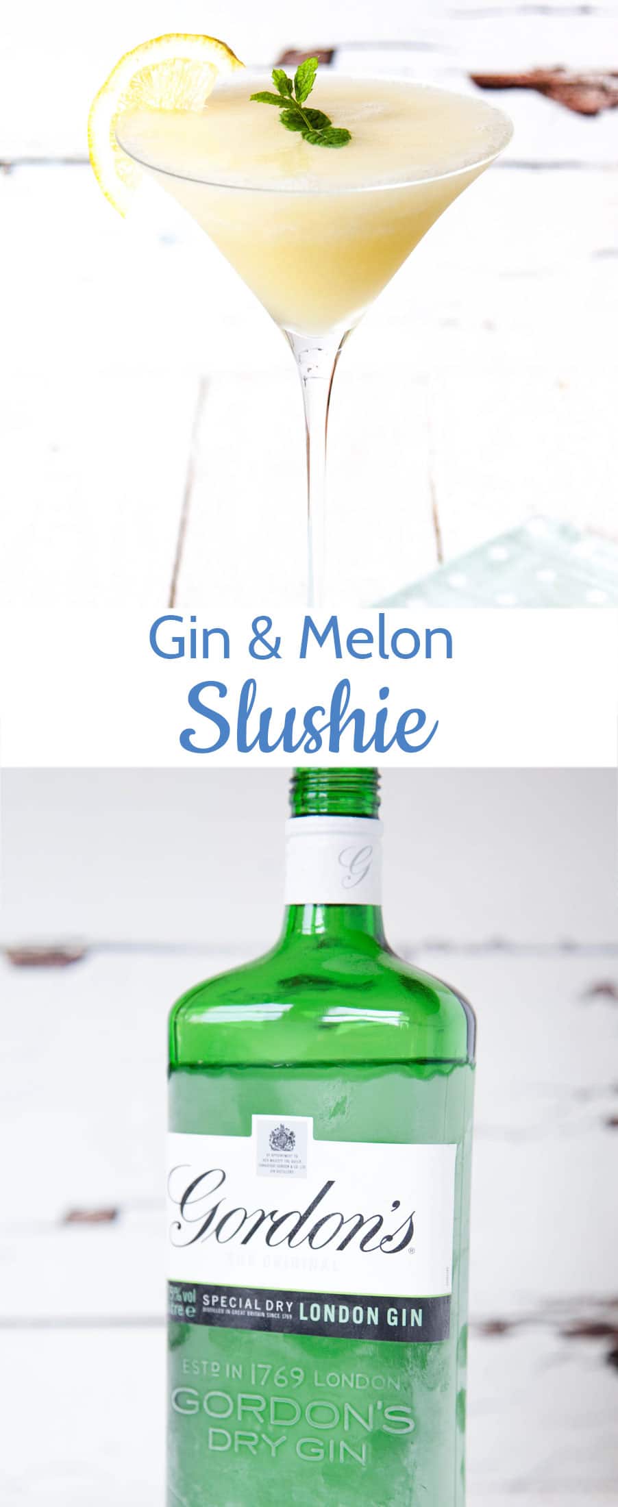 This gin and lemon slushie cocktail is perfect and refreshing for the hottest days of summer. Whizz in the blender and freeze!