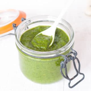 An intensely fresh, zingy vegan dressing made from left over fresh herbs. Endlessly adaptable and delicious.