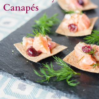 Salmon and cranberry ceviche canapes - simple and delicious party food