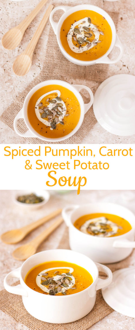 Spiced Pumpkin Soup with Carrot & Sweet Potato {GF, Veg}