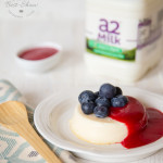 Easy Vanilla Baked Custards with Raspberry Coulis