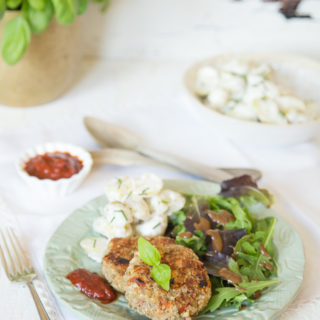An easy recipe for chicken burgers with added superfoods quinoa and chia flavoured with basil and sun dried tomatoes