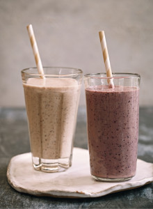 Cacao infused Green tea and blueberry smoothie - extracted from Hotel Chocolat: A New Way of Cooking with Chocolate