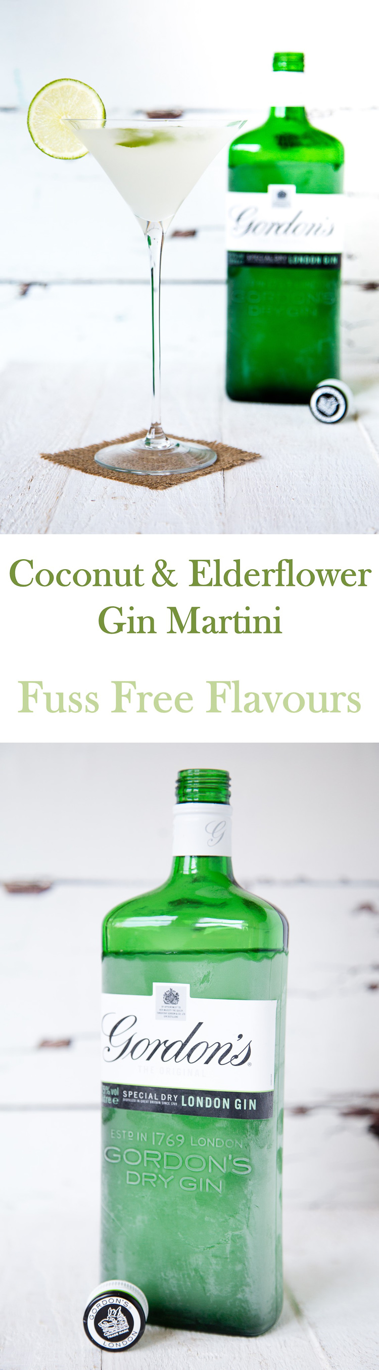 An elegant refreshing gin martini with classic English elderflower and a tropical coconut twist. Perfect for all seasons!