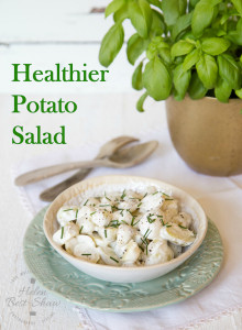 A simple substitution make this potato salad far more healthy without compromising on taste.