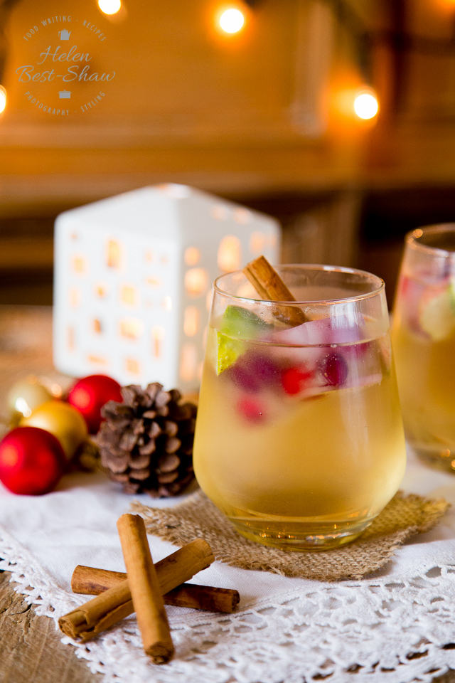 A gin and tonic with a twist. Swap the tonic for sparkling apple juice and add cranberry ice cubes for a simple, but stunning Christmas drink. 