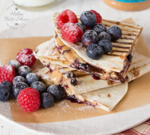 These vegan peanut butter, jelly, chocolate and banana quesadillas are a delicious, and easy to make treat