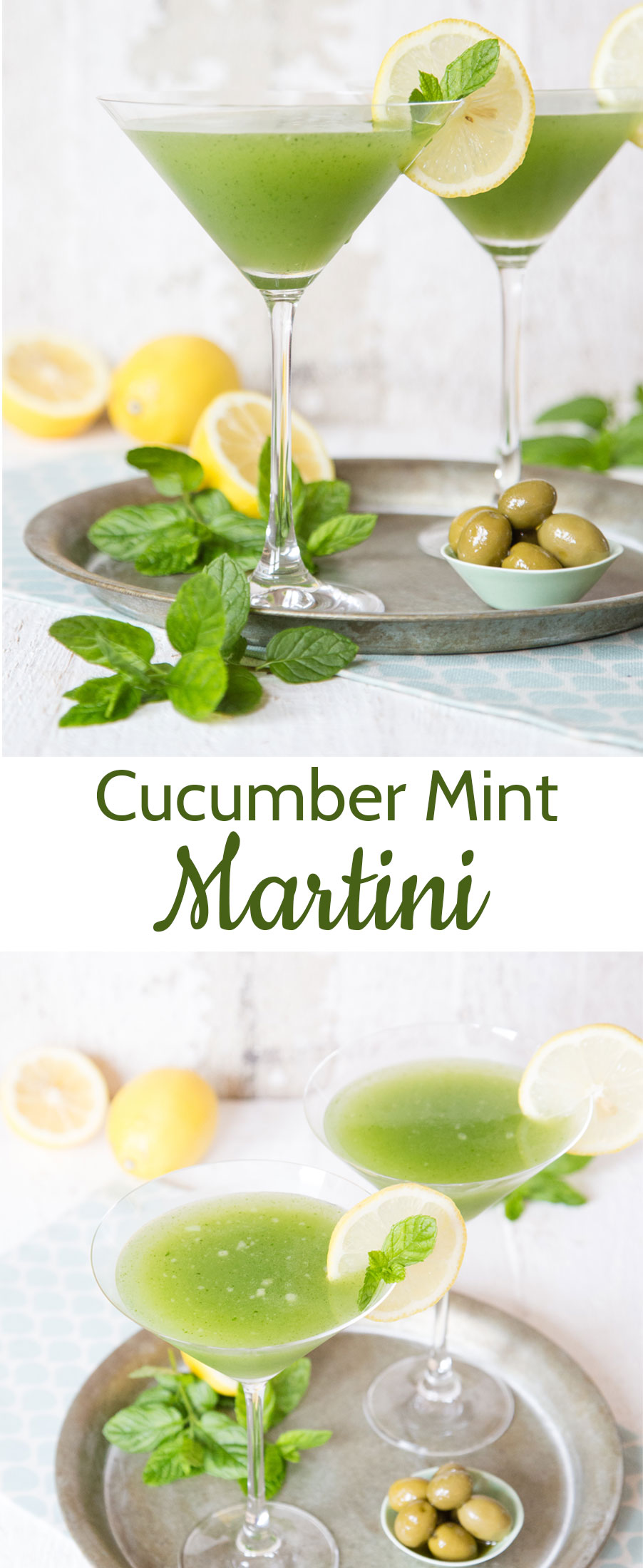 This refreshing and icy cold cucumber and mint gin martini is perfect for a hot and humid summer's day.