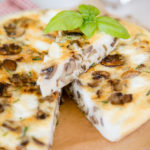 A savoury, vegetarian frittata made with economical, adaptable and tasty mushrooms and goat cheese