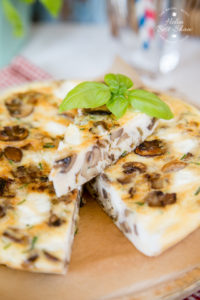 This mushroom frittata with goat cheese is perfect at any time but a great picnic treat