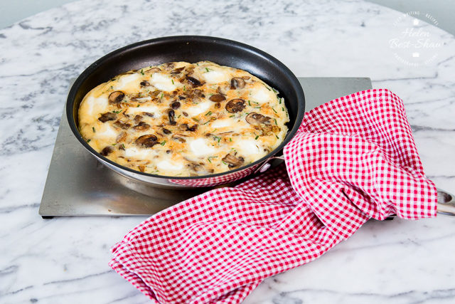 This mushroom frittata with goat cheese frittata is perfect at any time but a great picnic treat