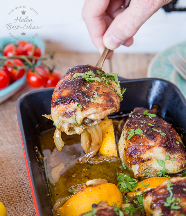 You will love this quick 'n' easy honey mustard chicken tray bake, that makes its own gravy. Simply pop all the ingredients into a roasting pan and bake. Hands on time is less than 5 minutes.