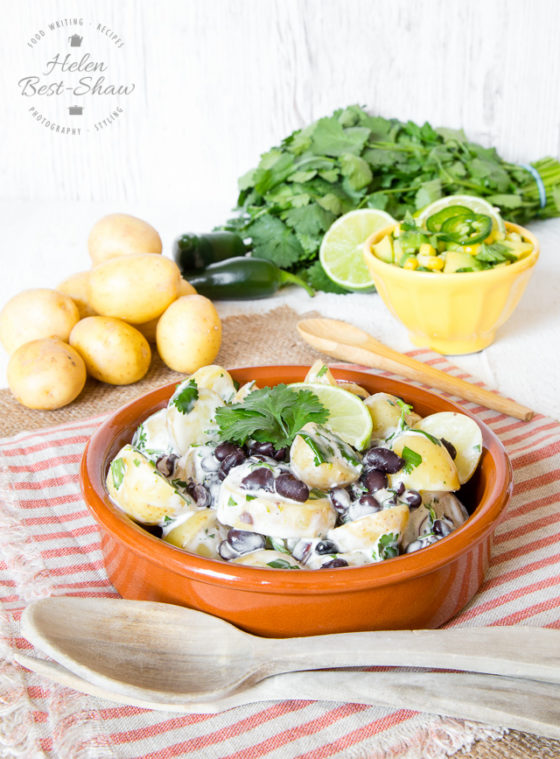 Quick & Easy Healthy Black Bean and Potato Salad with Avocado Salsa