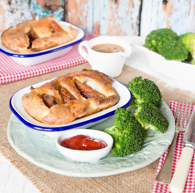 With a twist on the British classic, this toad in the hole uses canned hot dogs rather than sausages. Add a good glug of homemade onion gravy for perfect comfort food. 