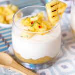 These creamy white chocolate piña colada yogurt puddings are lighter than chocolate pots, and will brighten the mood, whatever the weather.