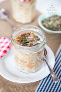 This creamy spiced carrot cake overnight oatmeal gently cooks in the slow cooker in a jar. Ready when you are in the morning to grab and go!