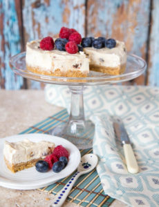 This easy to make no bake mincemeat cheesecake is lightened with yogurt in place of some of the cream