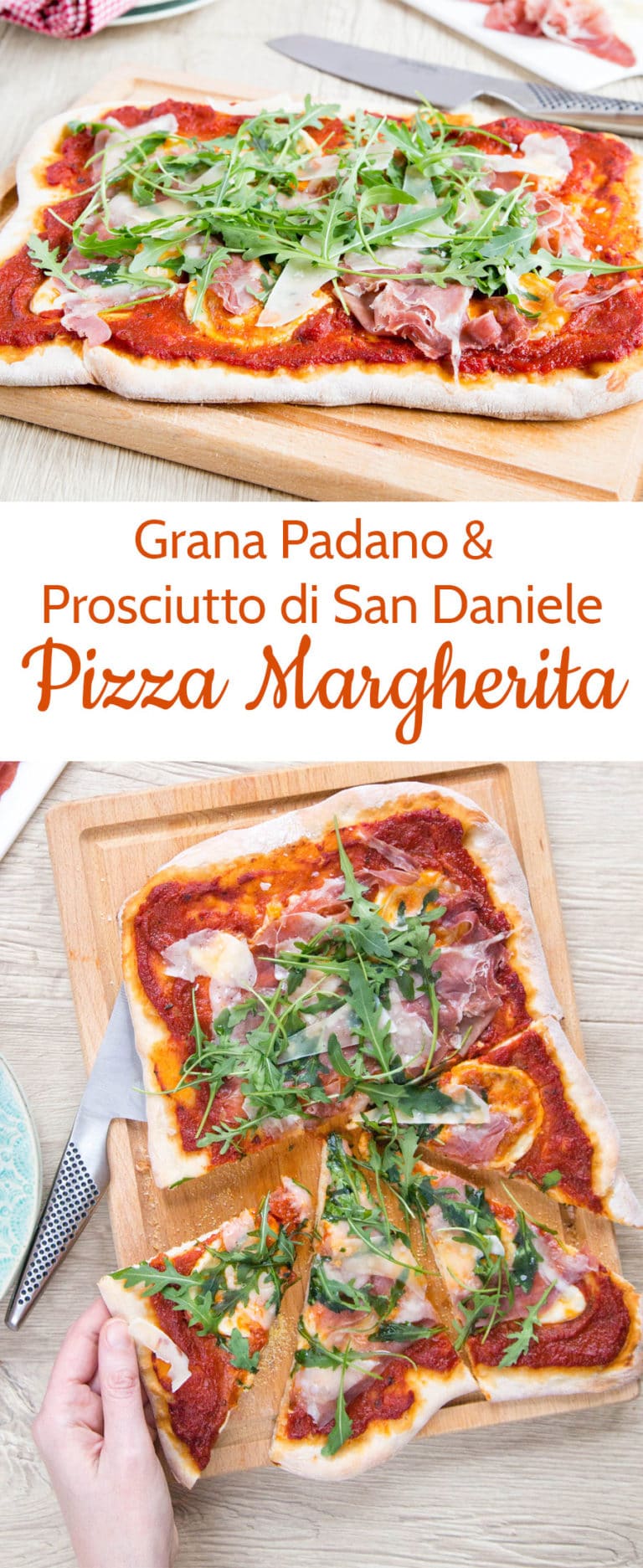 Pizza with Rocket, Grana Padano & Prosciutto di San Daniele