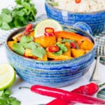 Make your own quick and easy vegan red Thai curry paste and cook this delicious version in next to no time. Prep ahead cooking at its best. Make as fiery or as mild as you like.