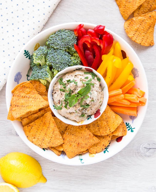 A deliciously easy Middle Eastern inspired yogurt tahini dip packed with fresh mint
