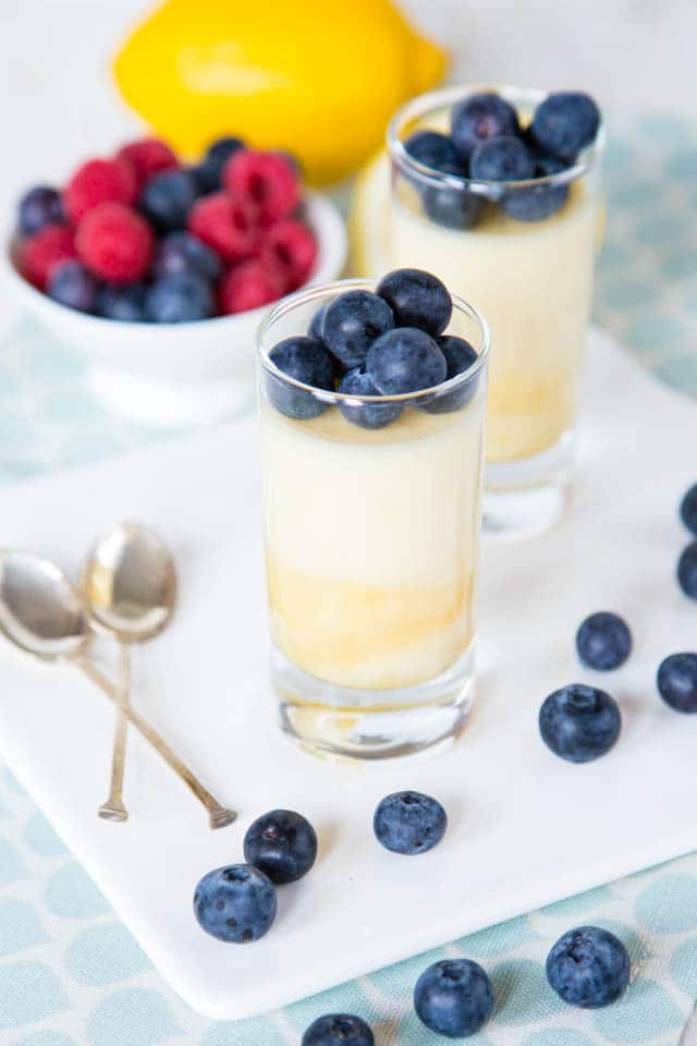 Simple 3 ingredient white chocolate pudding pots with lemon curd. Quick and easy to make; a small effort, large reward winner.