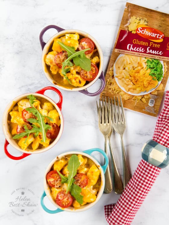 Gluten Free Cauliflower Cheese with Butternut Squash Sauce