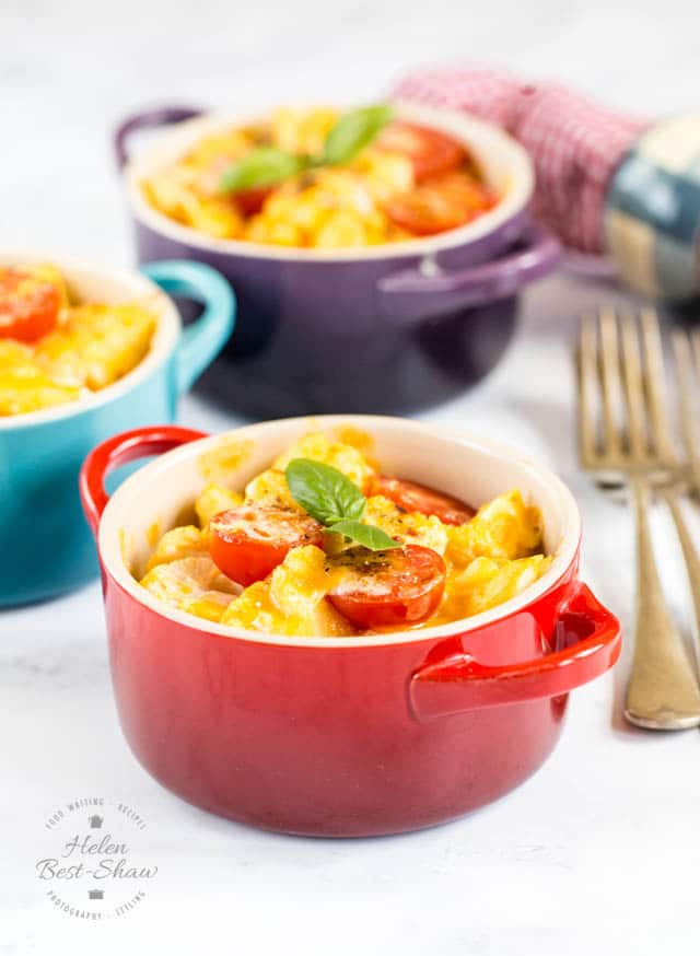Delicious gluten free cauliflower cheese with butternut squash sauce. The butternut squash adds such a glorious colour!