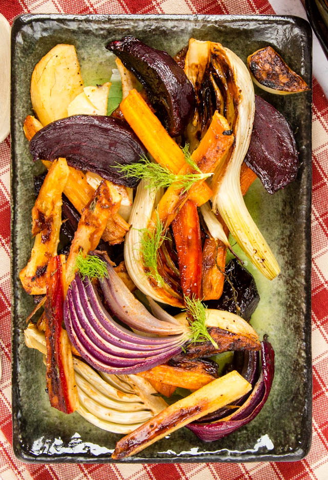 Hearty, earthy and delicious honey and sherry glazed vegetables.