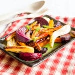 Hearty, earthy and delicious honey and sherry glazed vegetables.