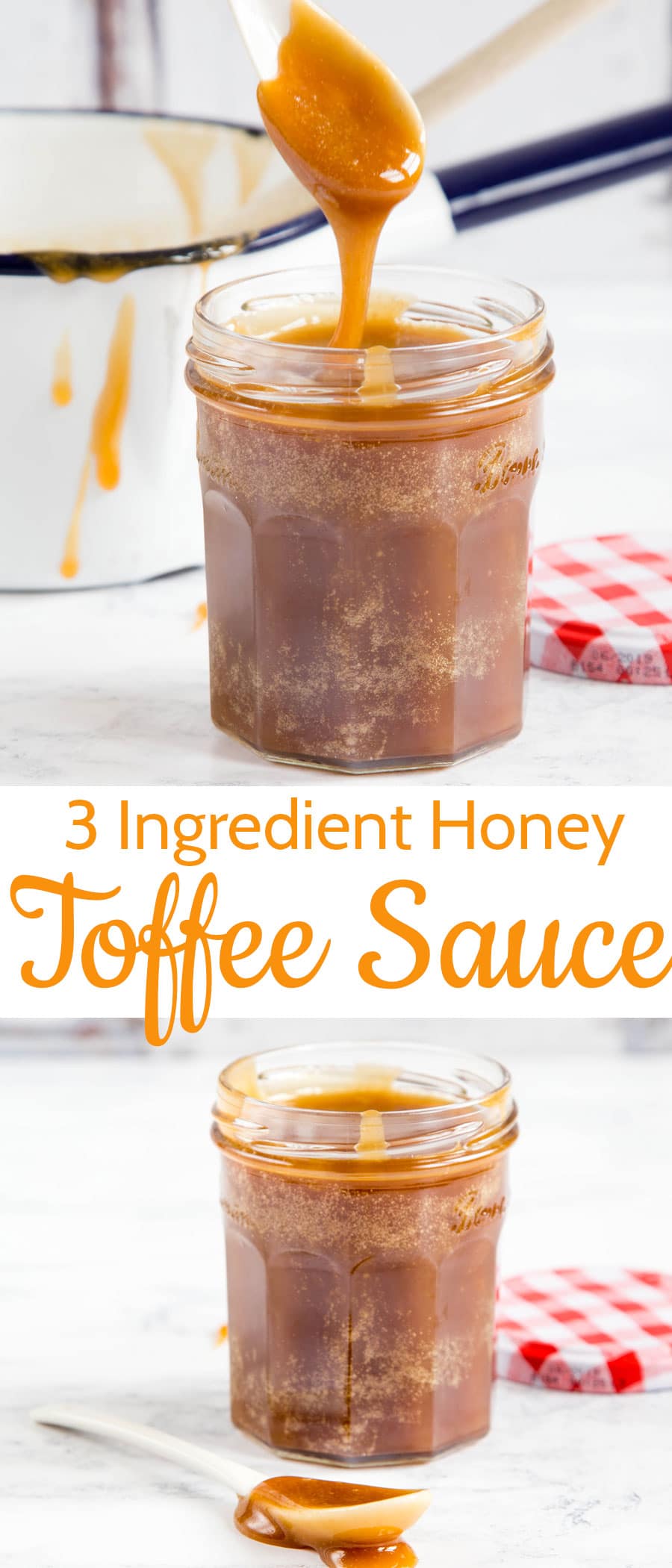 Delicious, indulgent and easy three ingredient caramel toffee sauce with honey recipe will become a staple. Enjoy it in so many ways, or just spoon it from the jar.