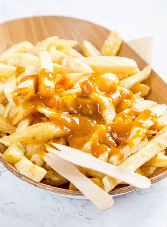 Delicious Chinese curry sauce on proper thick chips.
