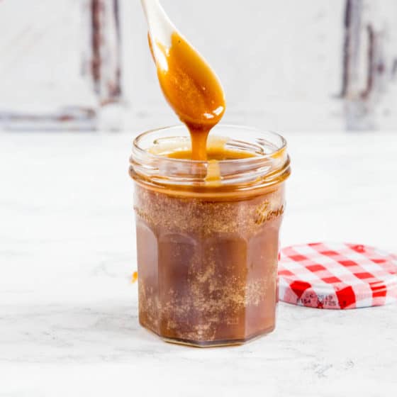 Three Ingredient Caramel Toffee Sauce with Honey {Gluten Free}