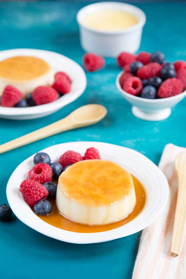 Toffee creme caramel desserts are easy to prepare ahead, light and delicious.